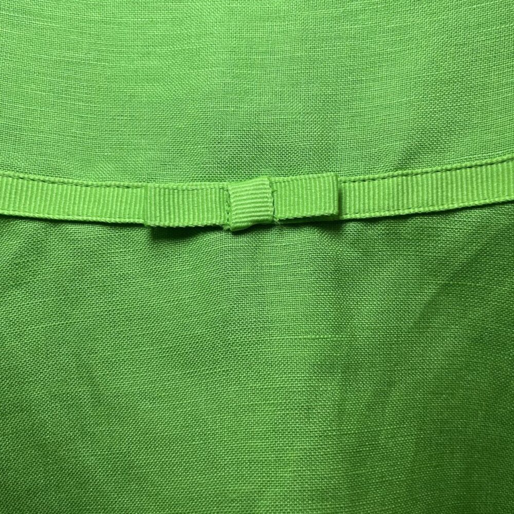 Larry Levine A-line flirty flowy bottom linen blend green skirt womens 14 NWT - Picture 2 of 13